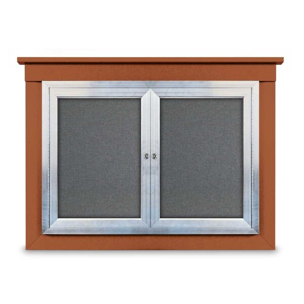 18"x24" 1-Door Enclosed Letterboard, Burgundy Vinyl/Cherry